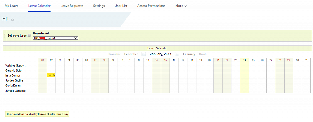 PTO and day-offs tracking - Leave Management in Bitrix24 for HR